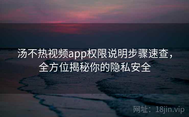 汤不热视频app权限说明步骤速查，全方位揭秘你的隐私安全