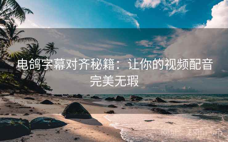 电鸽字幕对齐秘籍：让你的视频配音完美无瑕