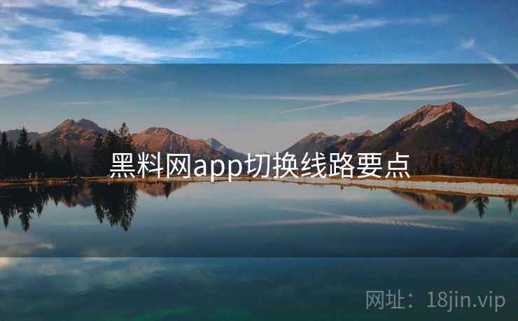 黑料网app切换线路要点