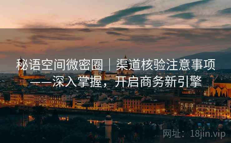 秘语空间微密圈｜渠道核验注意事项——深入掌握，开启商务新引擎