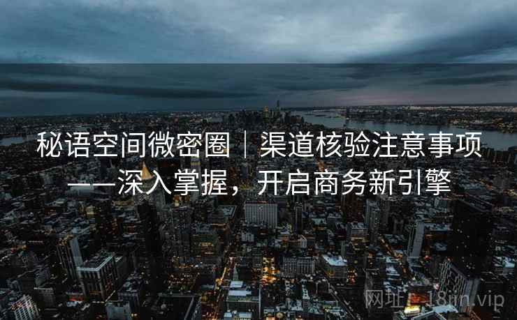 秘语空间微密圈｜渠道核验注意事项——深入掌握，开启商务新引擎