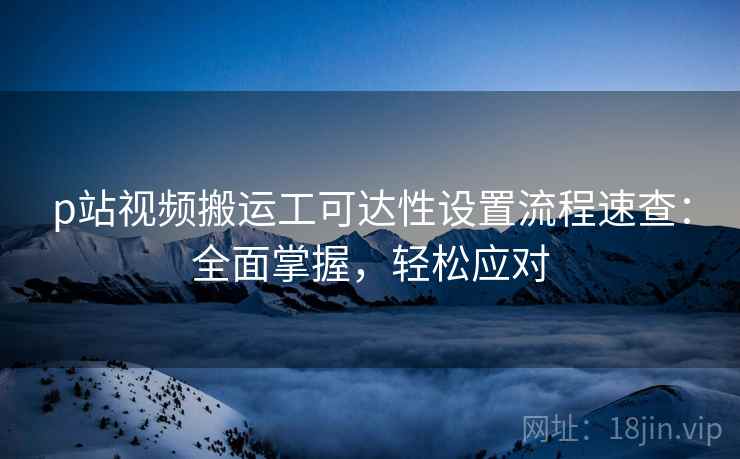 p站视频搬运工可达性设置流程速查：全面掌握，轻松应对