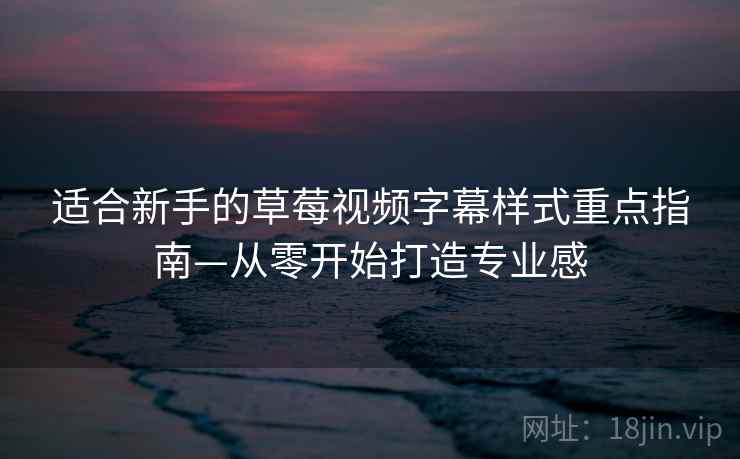 适合新手的草莓视频字幕样式重点指南—从零开始打造专业感