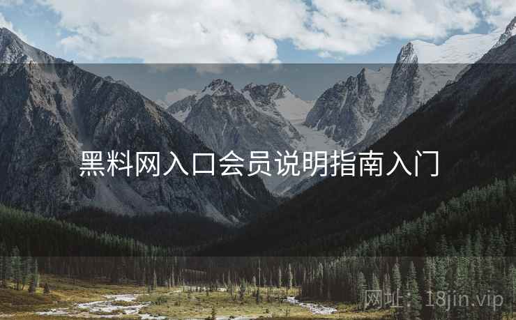黑料网入口会员说明指南入门